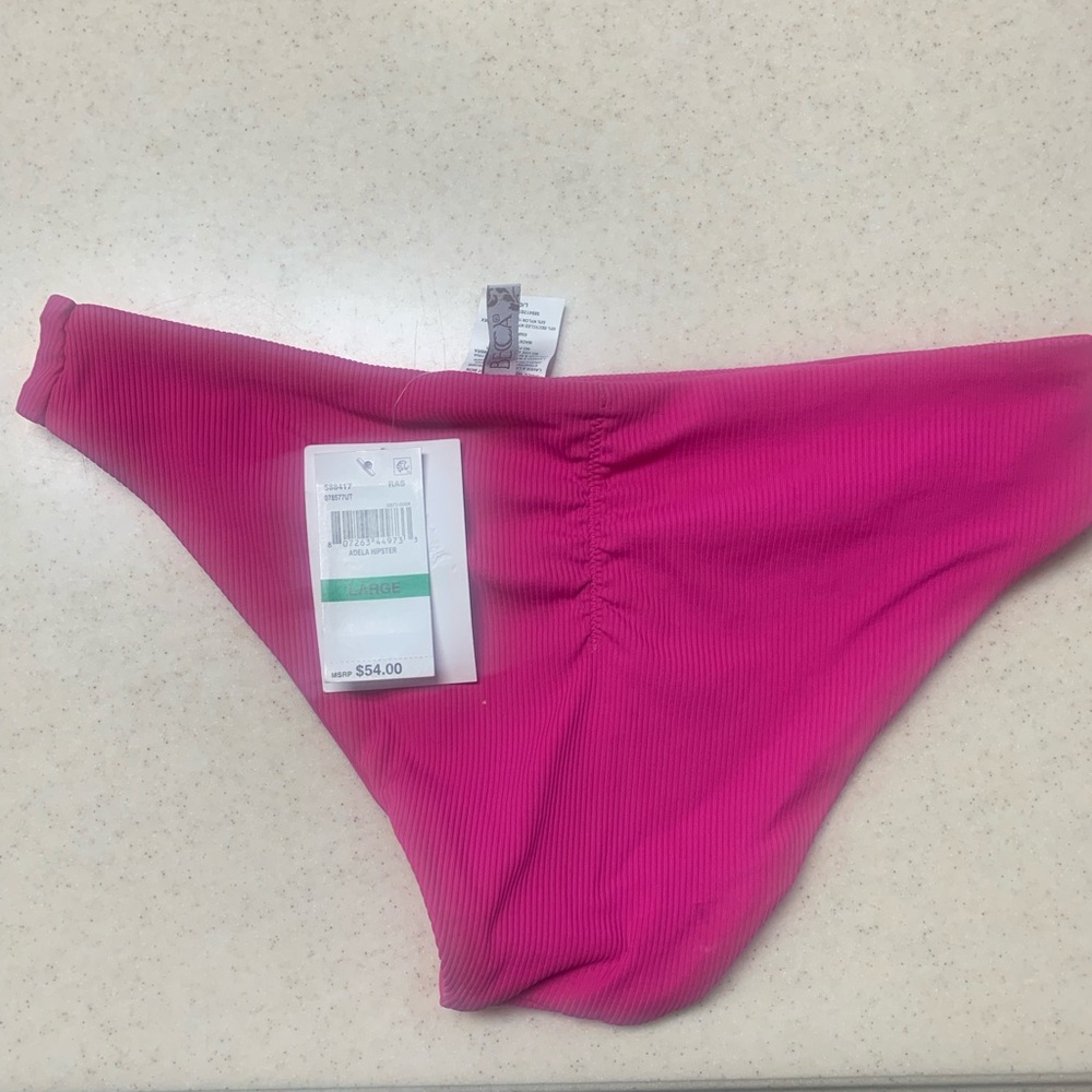 NEW BECCA Adela Ruched Hipster Bikini Bottoms large.